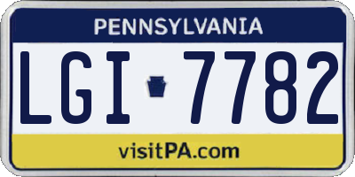 PA license plate LGI7782