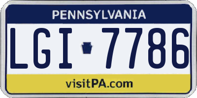 PA license plate LGI7786