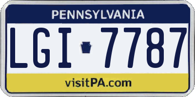 PA license plate LGI7787