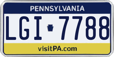 PA license plate LGI7788