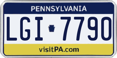PA license plate LGI7790