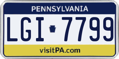 PA license plate LGI7799