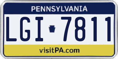 PA license plate LGI7811