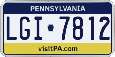 PA license plate LGI7812