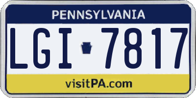 PA license plate LGI7817