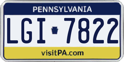PA license plate LGI7822