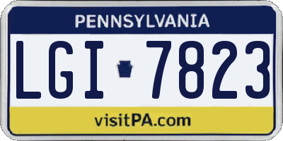 PA license plate LGI7823