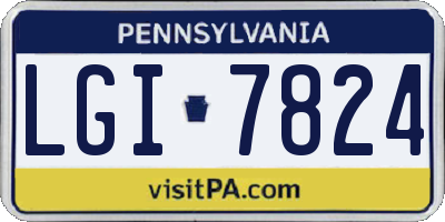 PA license plate LGI7824