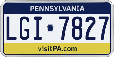 PA license plate LGI7827