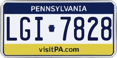 PA license plate LGI7828