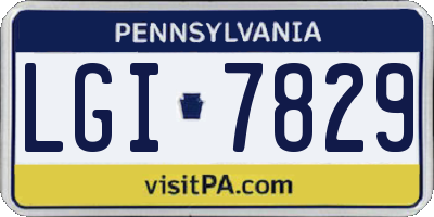 PA license plate LGI7829