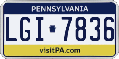 PA license plate LGI7836