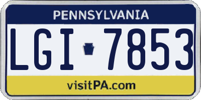 PA license plate LGI7853