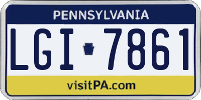 PA license plate LGI7861