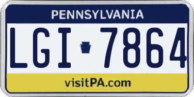 PA license plate LGI7864