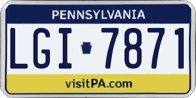 PA license plate LGI7871