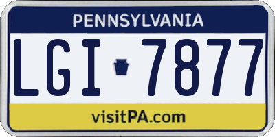 PA license plate LGI7877
