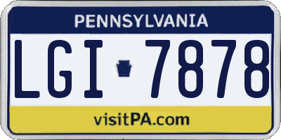 PA license plate LGI7878