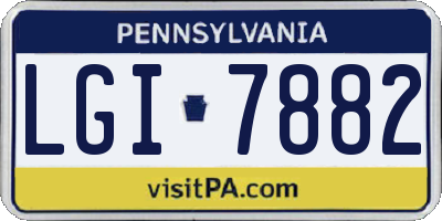 PA license plate LGI7882