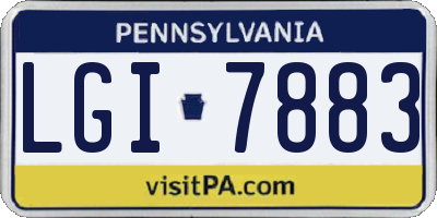 PA license plate LGI7883