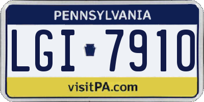 PA license plate LGI7910