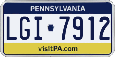 PA license plate LGI7912