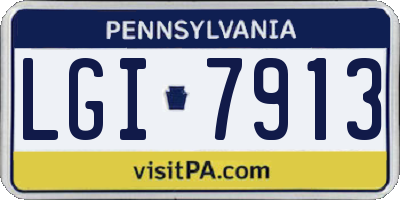 PA license plate LGI7913