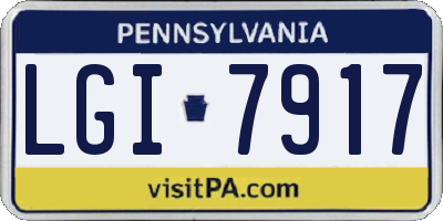 PA license plate LGI7917