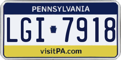PA license plate LGI7918