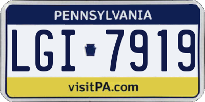 PA license plate LGI7919