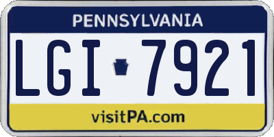 PA license plate LGI7921