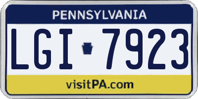 PA license plate LGI7923