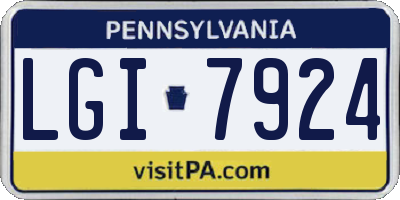 PA license plate LGI7924