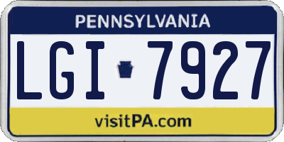 PA license plate LGI7927