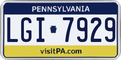 PA license plate LGI7929