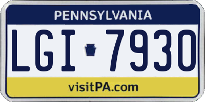 PA license plate LGI7930