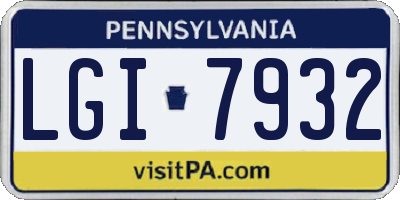 PA license plate LGI7932