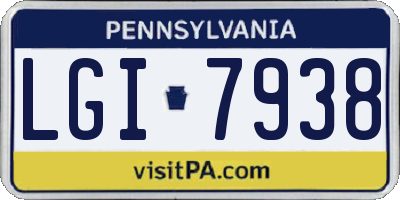 PA license plate LGI7938