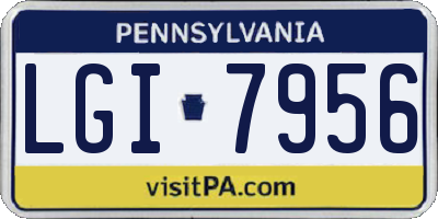 PA license plate LGI7956
