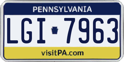 PA license plate LGI7963