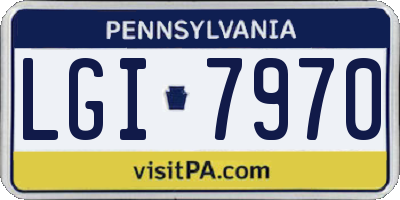 PA license plate LGI7970