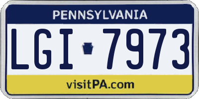 PA license plate LGI7973