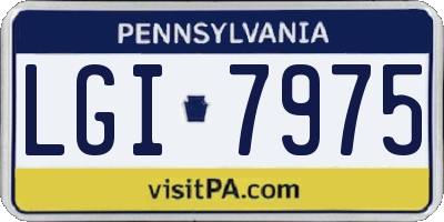 PA license plate LGI7975