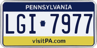 PA license plate LGI7977