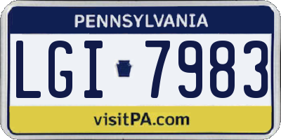 PA license plate LGI7983