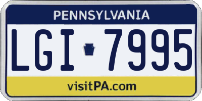 PA license plate LGI7995