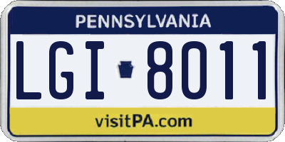 PA license plate LGI8011