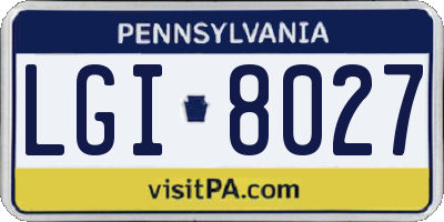 PA license plate LGI8027