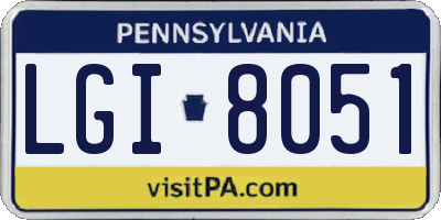 PA license plate LGI8051