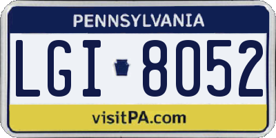 PA license plate LGI8052
